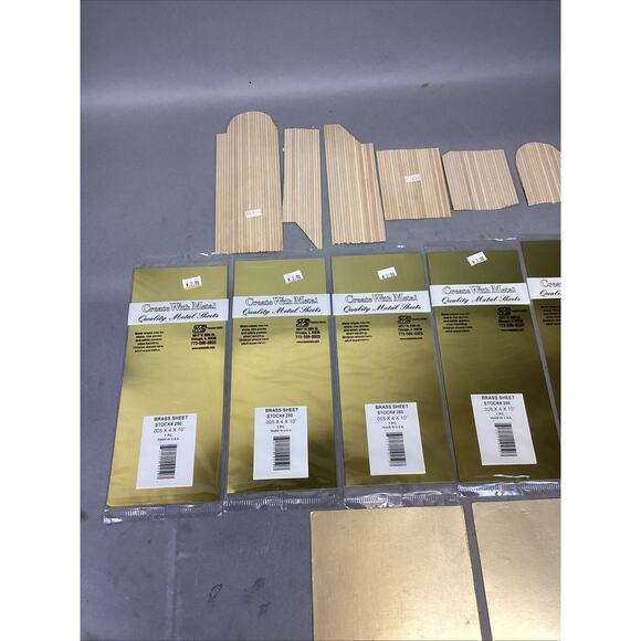 Set Of 6 Brass Sheets (New) And 6 Wood Planks For Model Ships - Picture 2 of 6